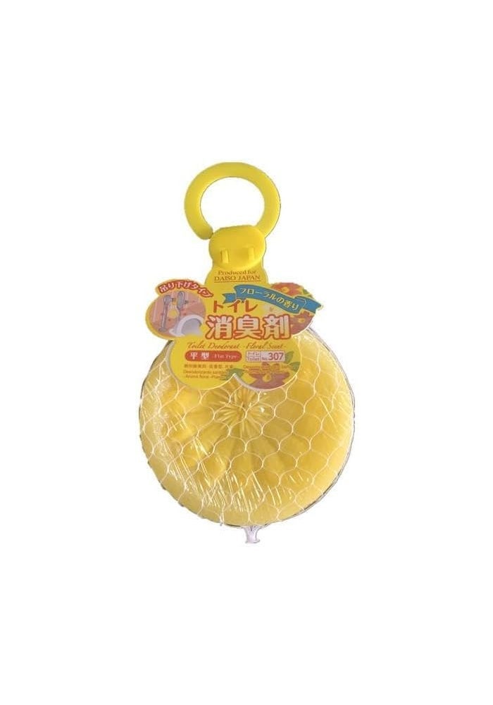 Daiso Flat Type Floral Toilet Deodorant (120g) - Yellow